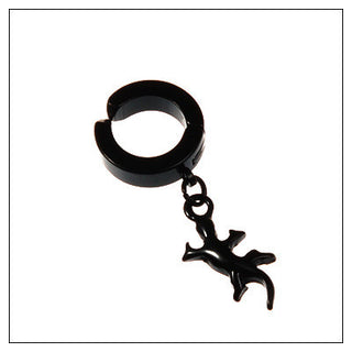 Tassel Black Earrings Without Pierced Cross Wolf Men And Women Tide Earrings