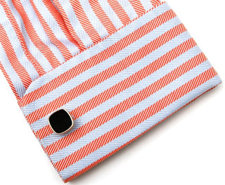 Men's Cufflinks New Classic Simple Inlaid Black Square Gold Shirt Cufflink Buttons