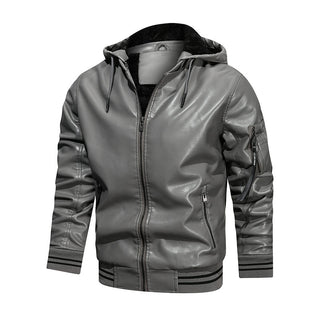 Men's Jacket Spot Hooded Multi-pocket Leather Jacket Men