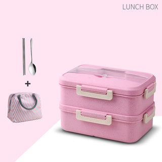 Portable Compartment Microwave Oven Heated Lunch Box