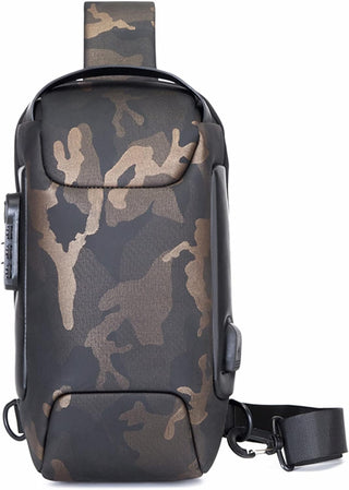 Crossbody Sling Bag, VUCATIN Body Chest Shoulder Bag for Men Women Casual Shoulder Backpack Bag, Waterproof Leather Chest Casual Daypack with Usb Charging Port for Travel Hiking