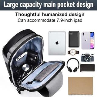 Crossbody Sling Bag, VUCATIN Body Chest Shoulder Bag for Men Women Casual Shoulder Backpack Bag, Waterproof Leather Chest Casual Daypack with Usb Charging Port for Travel Hiking